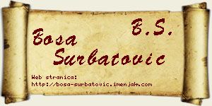 Bosa Šurbatović vizit kartica